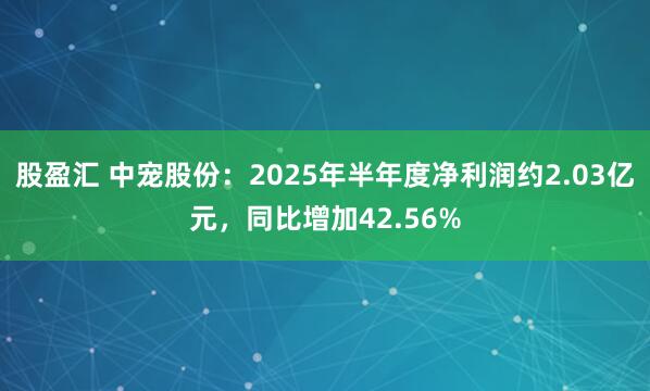 股盈汇 中宠股份：2025年半年度净利润约2.03亿元，同比增加42.56%