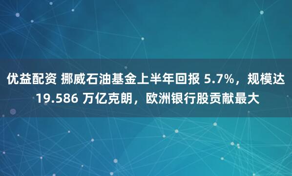 优益配资 挪威石油基金上半年回报 5.7%，规模达 19.586 万亿克朗，欧洲银行股贡献最大
