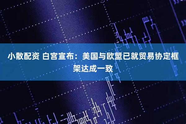 小散配资 白宫宣布：美国与欧盟已就贸易协定框架达成一致
